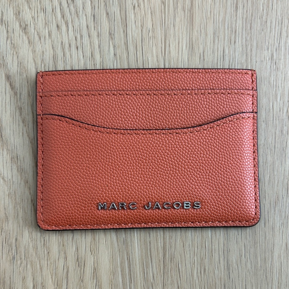Marc Jacobs Orange Pebbled Leather Card Case